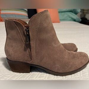 Lucky Brand Suede Ankle Booties - Brown